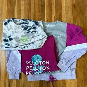 Peloton Sweatshirt Bundle | 3 Crewnecks |Tie Dye + Pink | S & M | 3-Pack Deal 💜